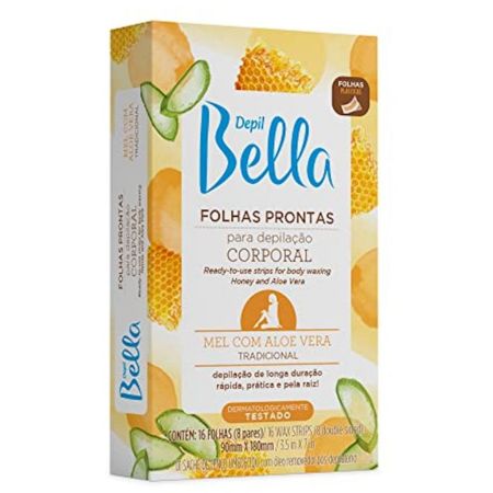 DEPIL BELLA Folha Pronta para Depilação Corporal Mel com Aloe Vera ｜ PA1220