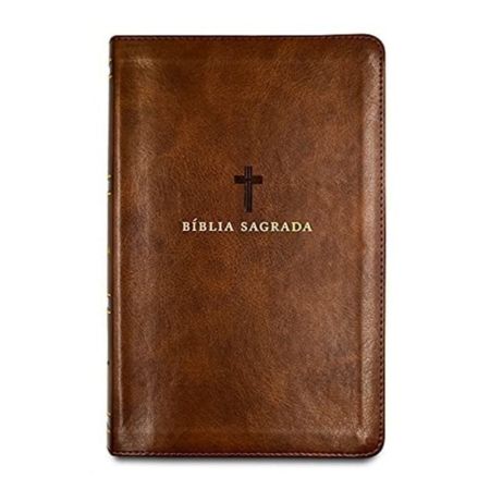 Bíblia Sagrada ACF, Couro Soft, Marrom, Letra Grande, Leitura Perfeita